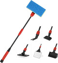 hygger Easy Clean Fish Tank Cleaner, 6 in 1 Aquarium Cleaning Tools Kit with Extendable Handle Algae Scraper Sponge Scrubber Firm Scrub Brush Fish Net Gravel Rake for Acrylic & Glass Tank
