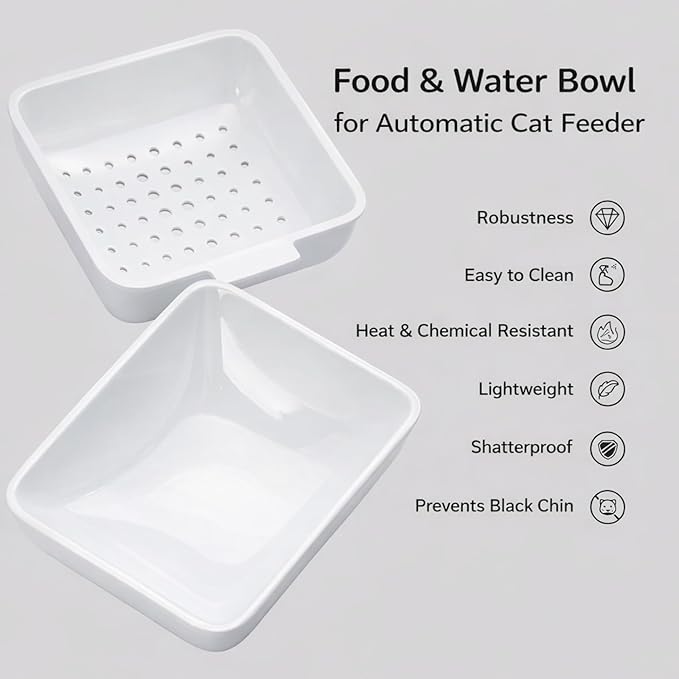 Waithem Wi-Fi Automatic Pet Feeder and Waterer for Cats&Dogs, 2-in-1 Set 5L Large Capacity for 2 Weeks, Intuitive App Operation, 2 Way Power Supply, Detachable for Cleaning