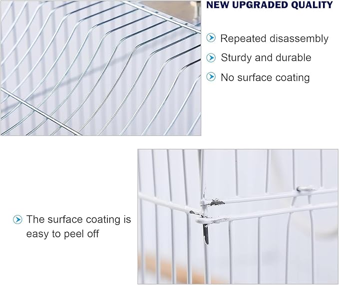 Small Bird Travel Cage - Lightweight Starter Kit for Parakeets, Lovebirds, Parrotlets Finches Canaries Removable Tray & Accessories Included