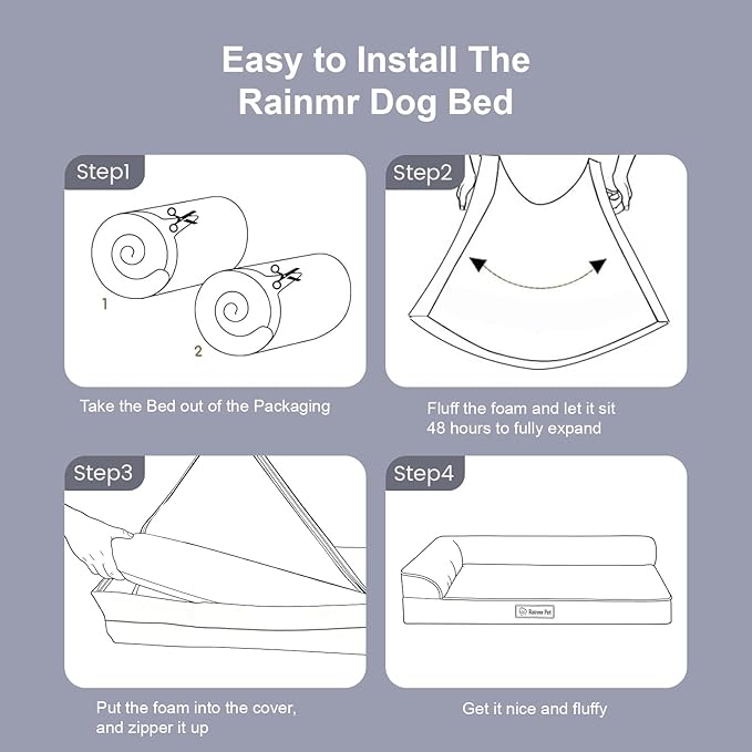 Orthopedic Dog Bed for Small and Medium Dogs, Memory Foam Pet Bed with Washable Removable Cover, Nonskid Bottom, Waterproof, for Indoor, Outdoor, Crate ＆ Car Use, 30x20x6 Inches, Dark Grey