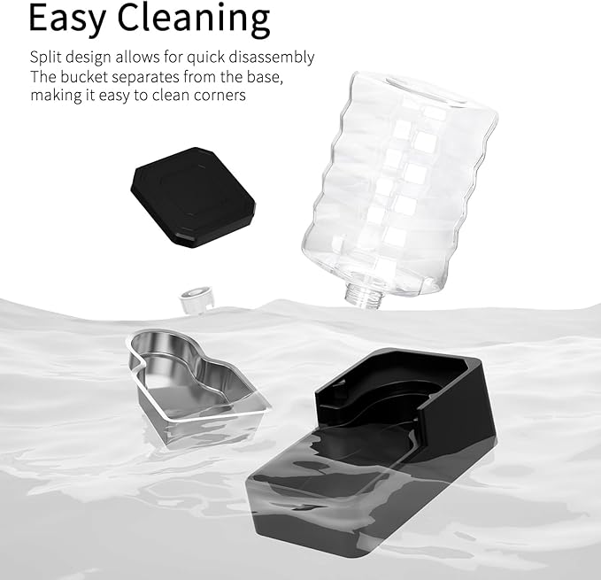 RIZZARI Stainless Steel Pet Water Feeder: 9L Large Gravity Waterer - Less Refills All-Day Water - No Mess Keeps Floors Dry - Quiet Refill - for Medium to Large Dogs - Workday/Day Trip