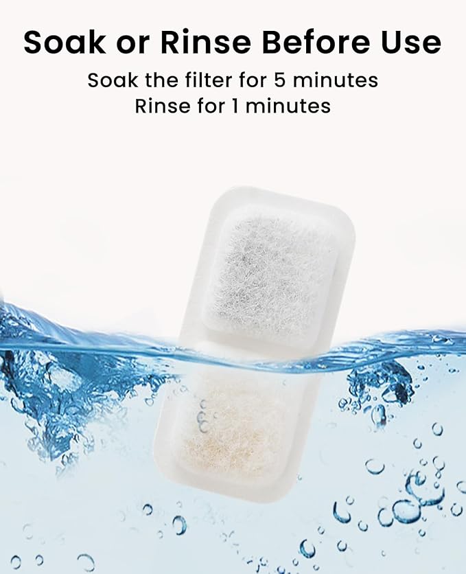 oneisall 8 Replacement Filters for Cat Water Fountain PW13 PW14, 4 Months Set of Replacement Filters for Ultra Quiet Pet Water Fountain, White 8 Count (Pack of 1)
