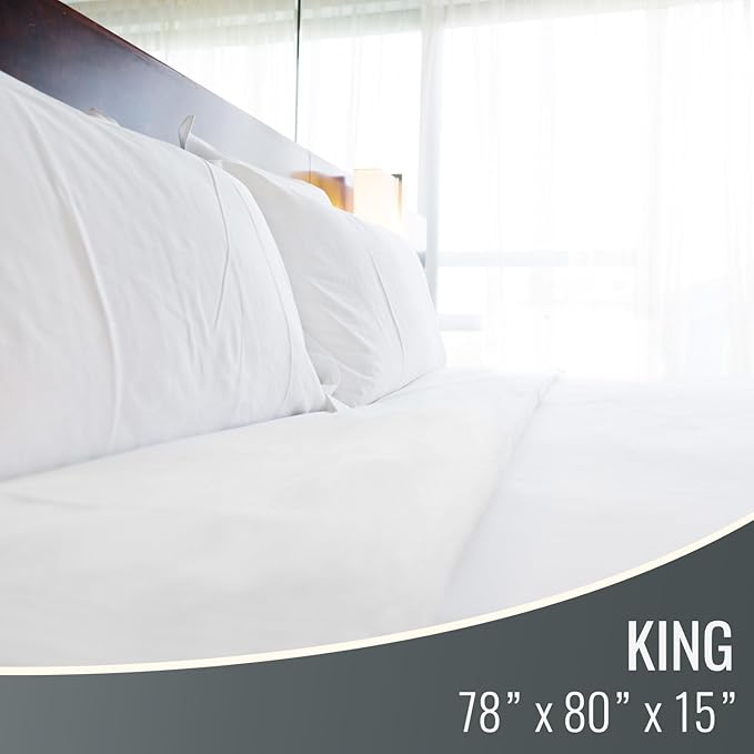 DMI King Size Waterproof Mattress Protector - Fitted, Noiseless Mattress Cover, Soft and Breathable,78" x 80"x 15", White