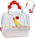 Bird Travel Cage – 12.32x9.06x9.17 inch Transparent Parrot Carry Bag | Bird Travel Carrier – Portable Pet Transport for Outdoor Walk Adventure Cockatiels Budgies Parakeets