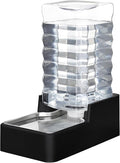 RIZZARI Stainless Steel Pet Water Feeder: 10L Gravity Leak-Proof Auto Refill Water Dispenser - Non-Slip Base- Without Filter -Easy Clean - for 40-60 LB Dogs- Home/Office/Travel