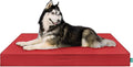 FurHaven Cooling Dog Bed – XXL Foam Mattress for Joint Pain Relief, Waterproof Liner, Removable Washable Cover, Durable for Outdoor Use, Deluxe Grid Indoor/Outdoor Bed – Red, Jumbo Plus