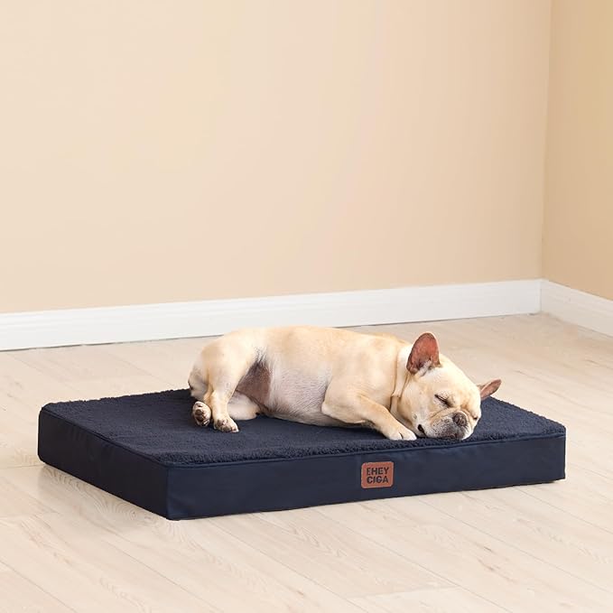 EHEYCIGA Orthopedic XXL Dog Beds for Jumbo Dogs with Removable Washable Cover for Crate, Navy, 47x29