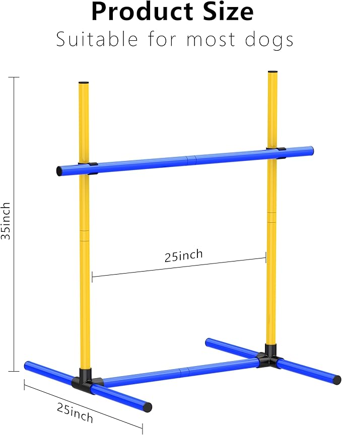 Dog Jump Hurdles Training Equipment,Indoor or Ourdoor,Dog Agility Training Equipment,Jump Obstacle Course for Dogs Outdoor, Playground Equipment,Carrying Bag (2 Sets)…, blue yellow