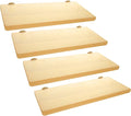 4 Pack 5 x 12 Inches Bird Perches - Natural Wooden Flat Bird Perch - Rectangle Bird Perch Stand Platform for Parrot, Budgies, Parakeet, Cockatiels, Conure, Lovebirds