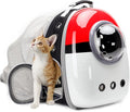 Back Expandable Cat Backpack Carrier, Fit up to 12 lbs, Hard Shell Bubble Dome Window Pet Transport and Carry Bag for Kitten Cat Bunny Rabbit and Small Puppy