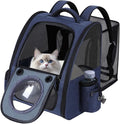 Bubble Cat Backpack Carrier, Expandable Cat Carrier Backpack,Breathable Pet Backpack for Medium Cat,Kitten and Small Puppy, Large Space,Portable Bags Foldable Dog Backpack for Traveling,Hiking (Blue)