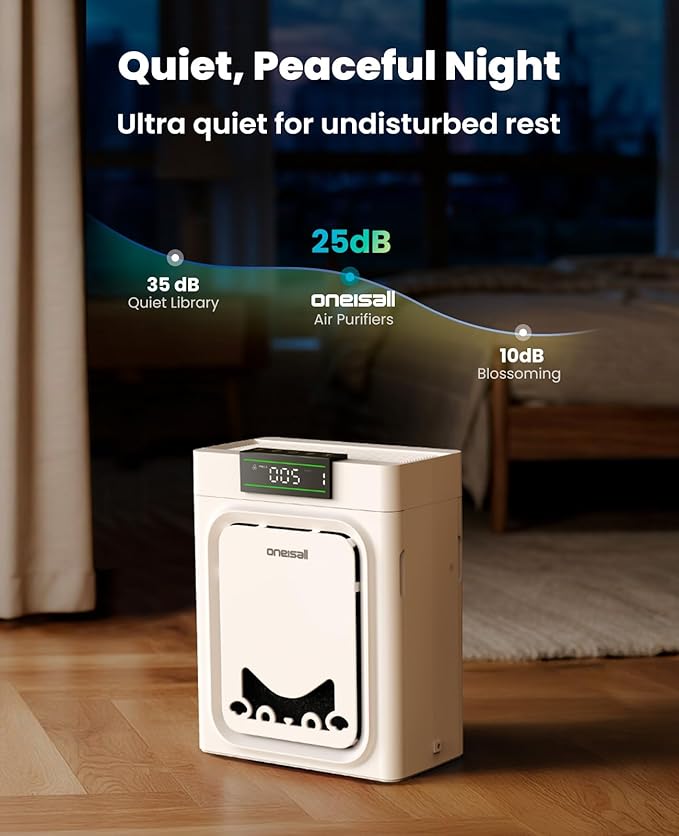 oneisall Air Purifiers for Home Pets with Double-Sided HEPA Washable Filters,Large Room Up To 2200Ft²,Air Purifier for Pet Hairs,Dander Odor Allergies Pollutant Smoke Dust,PP02