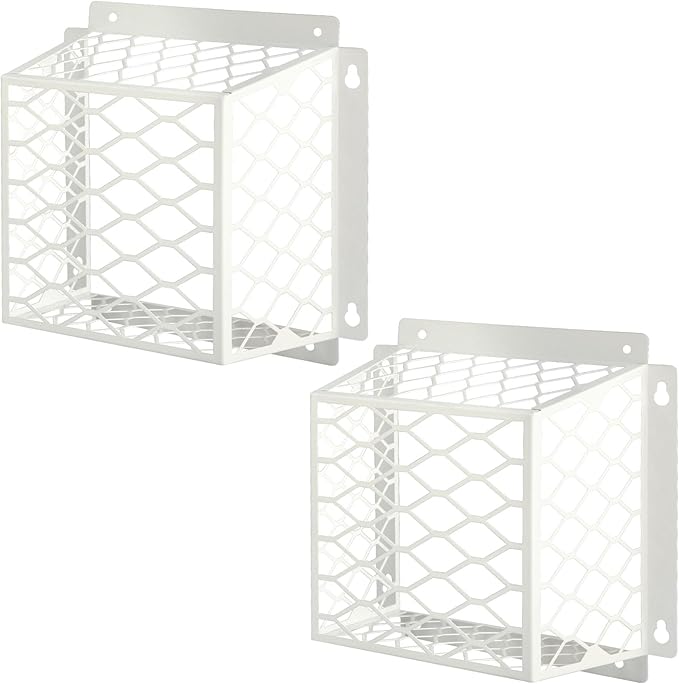 Dryer Vent Bird Guard,Dryer Vent Cover Guard for Most 3" to 4" Bathroom Exhaust Fan Cover Ventilation,7"Lx7"Wx5"H Steel Ventilation Bird Cage for Bath Exhaust Fan Cover,White,2PCS