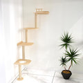 Wall-Mounted Tall Cat Tree Cat Scratching Post, Space Saving Floor to Ceiling Cat Tower, Natural Wood Wall Shelves, Corner cat Jumping Platform cat Bed,Suitable for Large Cats-63
