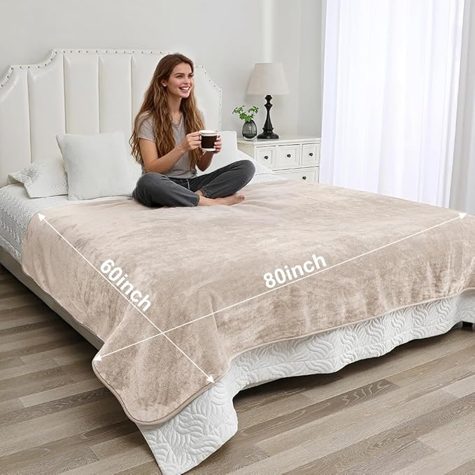 Waterproof Bed Blanket - Reversible Sherpa Throw with Leak-Resistant TPU Layer - 80x60 Stain Resistant, Machine Washable Bed Protector for Couch, Bed & Pets