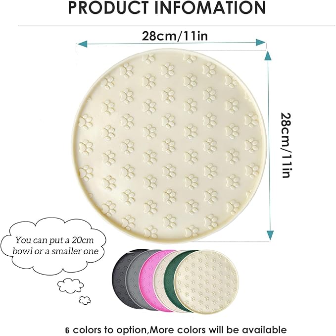 Dog Food Mat - Waterproof Silicone Dog Mat for Food and Water, Pet Food Mat with Edges for Protecting Floors (1Pack Cream)