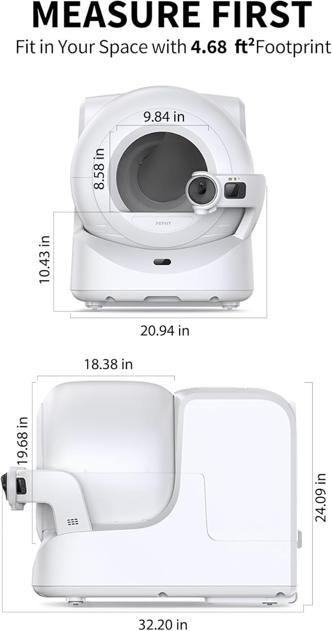 PETKIT Purobot Ultra Auto Waste Packing & Multi-Cat Toilet Behavior Ai Camera Tracking Automatic Self-Cleaning Cat Litter Box, Smart Robot with 5G WiFi App Control&Integration Safety&Odor Free