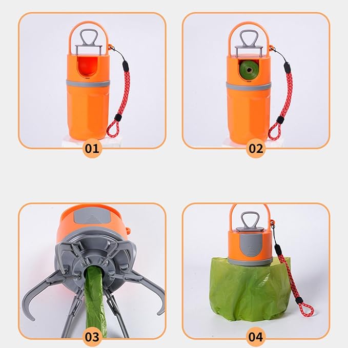 Pooper Scooper for Dog - Doggy Yard Trash Picker Upper, Animals Waste Grabber, Portable Dog Poop Holder with Waste Bag Pouch | Travel Pet Accessories for Walking Small and Large Dogs