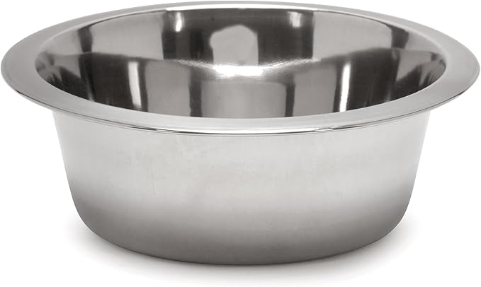 Jeffers Pet Standard Weight Stainless Steel Bowls for Dogs, Cats, Puppies, Kittens, Food & Water, Durable Feeding Dish, Travel, Camping, Indoor Outdoor Use, Dishwasher Safe - 3 Quart 2 Pack