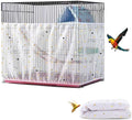 Large Bird Cage Cover, Bird Cage Seed Catcher, Adjustable Soft Airy Nylon Mesh Net, Birdcage Cover Skirt Seed Guard for Parrot Parakeet Macaw African (Star-White, 15.7" x118")