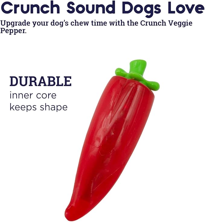 Petstages Crunch Veggies Pepper Dog Chew Toy, Medium