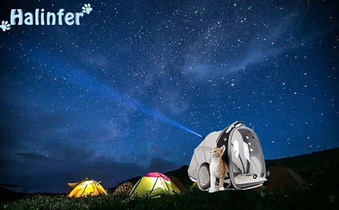 Expandable Cat Backpack Carrier, Fit up to 12 lbs, Space Capsule Astronaut Bubble Window Pet Backpack for Kitten, Bunny, Rabbit and Small Puppy Yellow