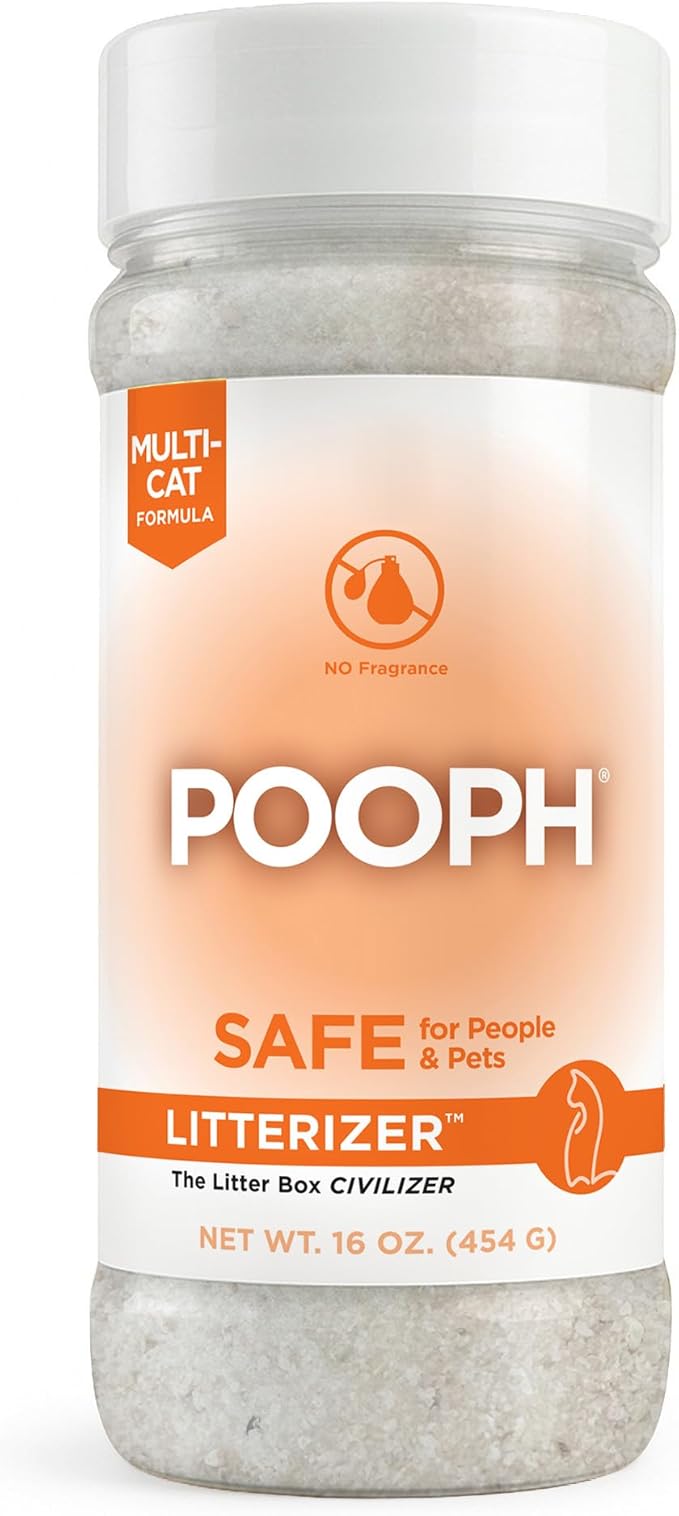 POOPH® LITTERIZER® – 16oz Bottle – Absorbs 46x Weight in Wetness & Odor – Keeps Litter Dry, Reduces Mess, Reduce Litter Costs and Get a Stink-FREELitter Box – Without Fragrances or Harsh Chemicals