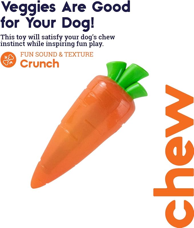 Petstages Crunch Veggies Carrot Dog Chew Toy, Large