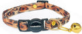 Safety Quick Release Cat Collars,Double Velvet with Bell Available in a Range Colors,Perfect for Your Kitty, Adjustable 20-30 cm (Tiger, 20-30cm)