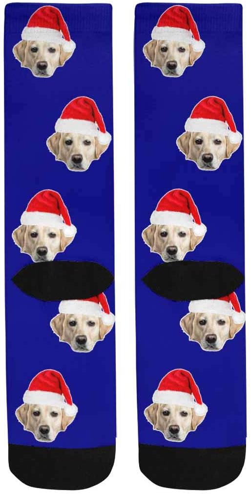 Custom Face Socks, Personalized Dog Lover Pet Photo Picture on Socks Unisex Athletic Crew Socks for Men Women