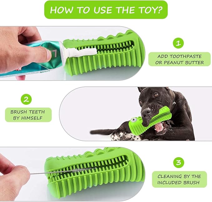 Dog Toys for Aggressive Chewers Large Medium Breed, Indestructible Dog Toothbrush Chew Toys, Squeaky Interactive Tough Extremely Durable, Dogs Toys to Keep Them Busy