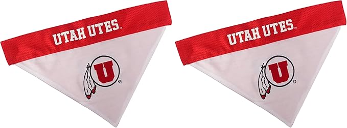 Pets First Collegiate Pet Accessories, Reversible Bandana, Utah Utes, Large/X-Large (Pack of 2)