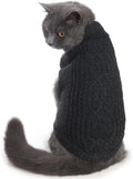 Stretchy Cat Sweater - 17 Colors & 6 Sizes | Snug Winter-Ready Knit for Boy/Girl Cats & Kittens(Dark Gray, Large)