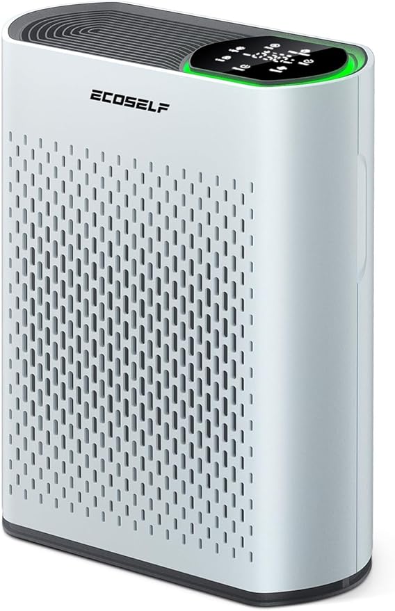 Air Purifier for Large Room, Cleans 2,400 ft² in 30 Mins, 3-Stage True HEPA, 360° Airflow, Large Touch Display Control, Real-Time Air Quality (PM2.5) Display, Ultra-Quiet 20dB Sleep Mode