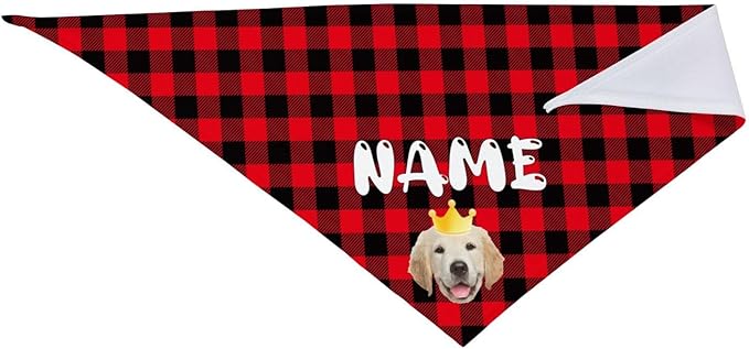 Custom Dog Bandana Add Your Text Photo Name Personalized Neckwear Bandanas Soft Customized Pet Scarf with Your Design Funny Gifts for Cat Dog Pet Style 04