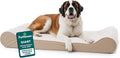 Furhaven Orthopedic Dog Bed for Extra Large Dogs w/ Removable Washable Cover, For Dogs Up to 180 lbs - Ultra Plush Faux Fur & Suede Luxe Lounger Contour Mattress - Cream, Giant/XXXL