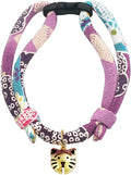 PetSoKoo Cat Collar with Kitty Face Bell. Cute Japan Chirimen Kitten Collar. Soft & Lightweight.