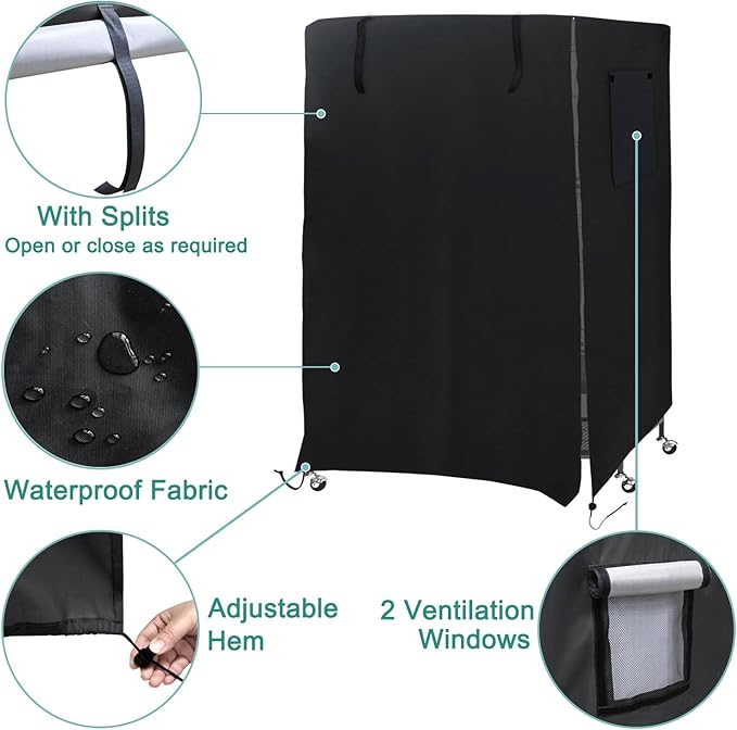 Universal Bird Cage Cover, Dark Colored Drape for Animal Crate, Waterproof & Washable Night Cover for Cages, Distraction and Light Eliminator for Mink, Totoro, Parakeets, Parrot (L - 31”L×22”W×41”H)