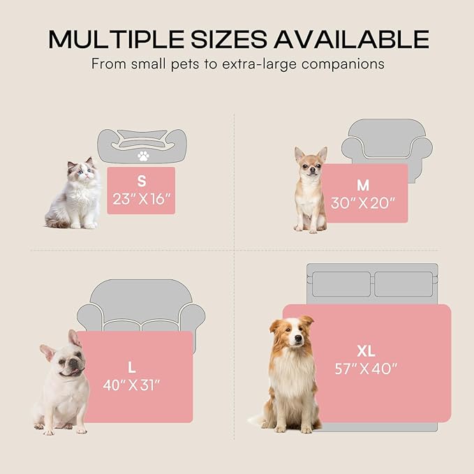 Luciphia Soft 300GSM Fleece Pet Blanket for Small Medium Large Dogs Washable 3D Textured Flannel Cat Puppy Decorative Furniture Protector Throw Durable Pink, M(30''x20'')