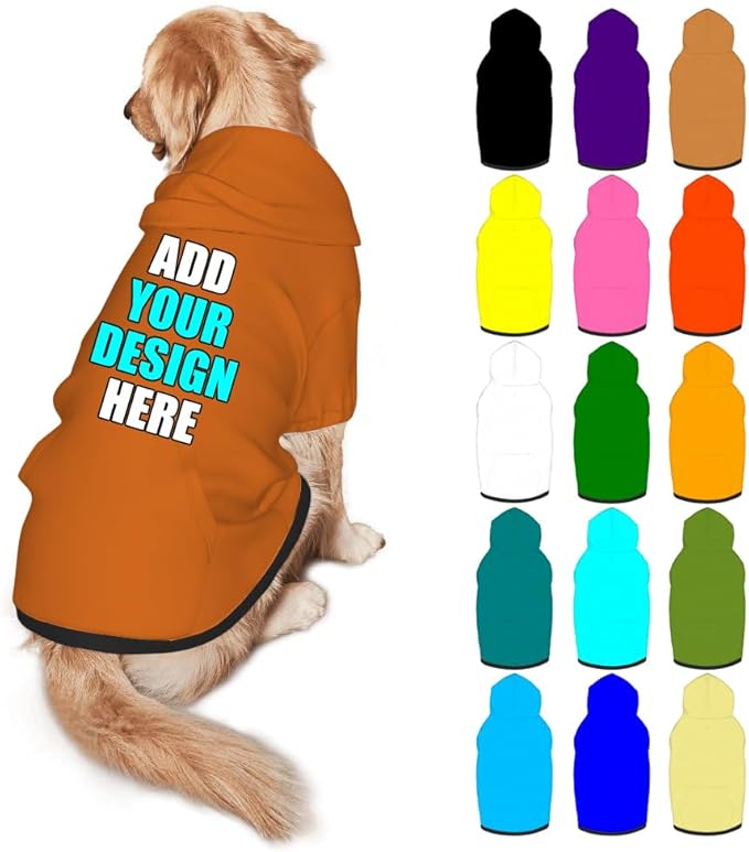 Custom Dog Clothes with Photo Name Logo Personalized Dog Sweaters for Small Medium Large Dogs Breathable Warm, Chocolate, M