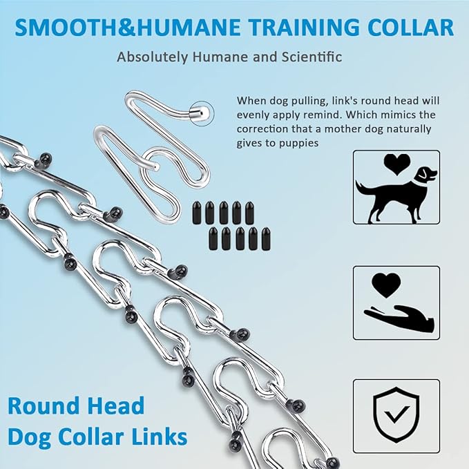 Dog No Pull Collar, Adjustable Size with Quick Release Buckle Dog Collar for Small Medium Large Dogs (with Extra Link and Caps)