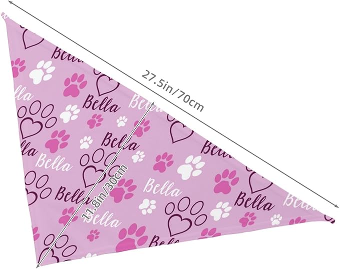 Custom Pet Scarf Personalized Dog Bandana with Name Personalized Add Your Text Bibs Triangle Head Scarfs Gift for Small Medium Large Dogs Cats Baby Puppy Pets Accessories