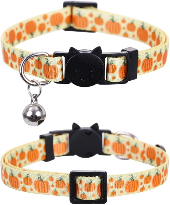 3 Pack/Set Thanksgiving Day Cat Collar Breakaway Bell Fall Autumn for Kitty Adjustable Safety