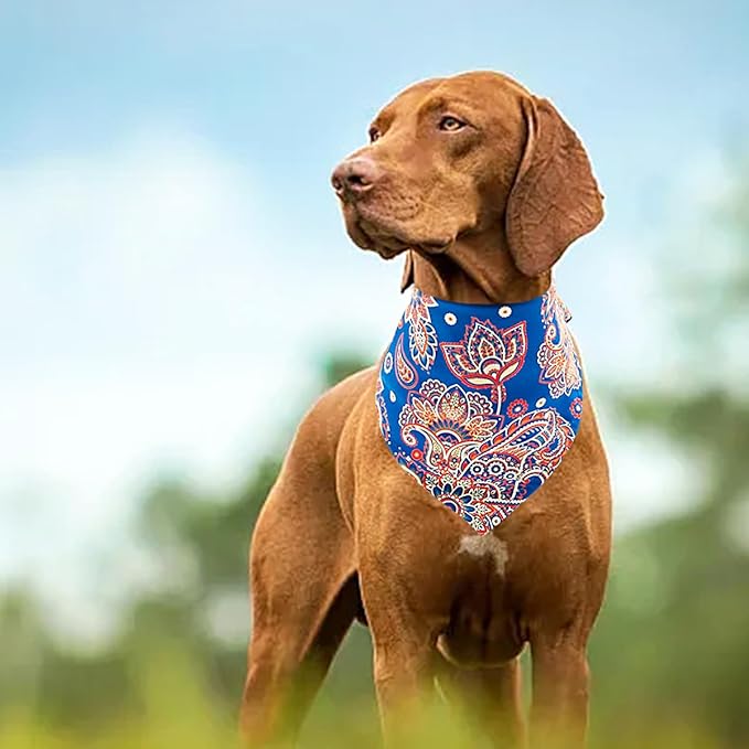 30 Pcs Paisley Dog Bandanas Bulk 33 Inche XL Stitch Dogs Bandanas Polyester Print One Side Bandana Grooming L