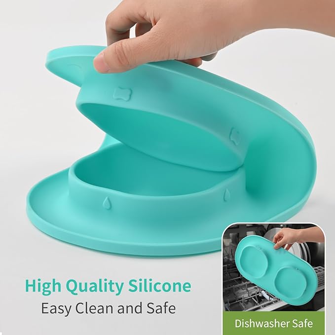 Small Size Puppy Dog Bowls: Food and Water Bowls Set for Small Dogs, No-Spill Non-Skid Dog Dish, Blue