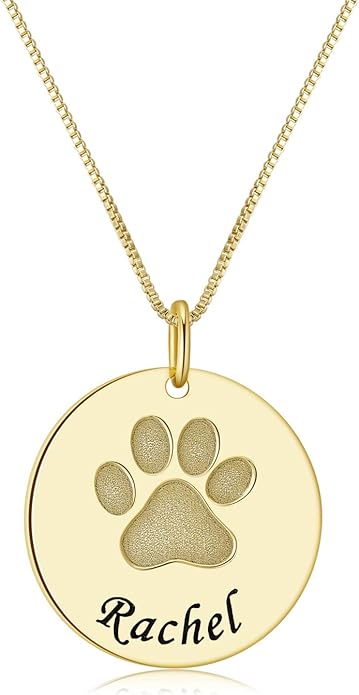 Personalized Cute Dog Cat Paw Name Necklace Forever Love Custom Heart Pendant Pet Name Necklace Gift for Pet Lovers