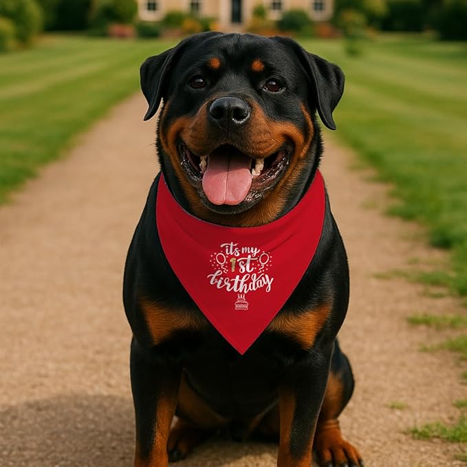 Birthday Dog Bandana, It's My 1 st Birthday Pet Costumes, Adjustable Comfortable Triangle Dog Scarf, Pet Birthdays Accessory for Small and Medium Dogs