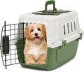 MoNiBloom 18-Inch 2-Door Top Loading Cat Carrier, Plastic Dog Crate Hard-Sided Dog Travel Carrier for Small Dogs and Cats, Ventilation and Security Lock Design for Pets up to 10 lbs (Green)