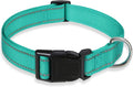 Reflective Dog Collar with Buckle Adjustable Safety Nylon Collars for Small Medium Large Dogs, Green L