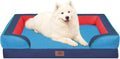 Comfort Expression Orthopedic Dog Bed for Large Dogs 36x27 Inch, Waterproof Egg Crate Foam Large Pet Bed with Removable Bolsters, Dog Couch with Washable Cover & Non-Slip Bottom, Philadelphia